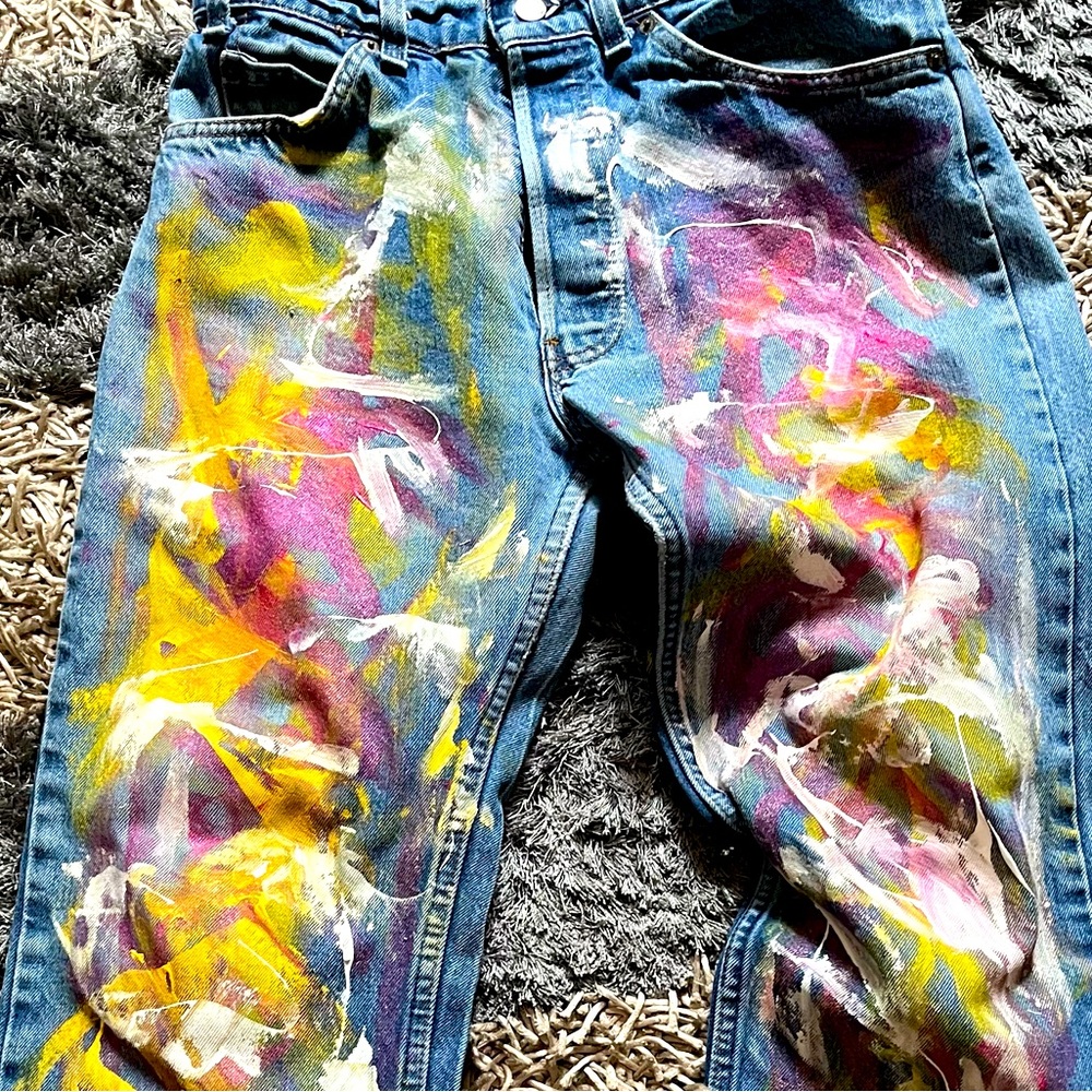Custom painted jeans